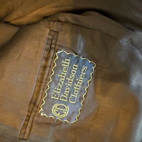 vtg Elizabeth Davidson Blue Wool Skirt Suit Set Blazer Career Workwear Made USA - Picture 2 of 16